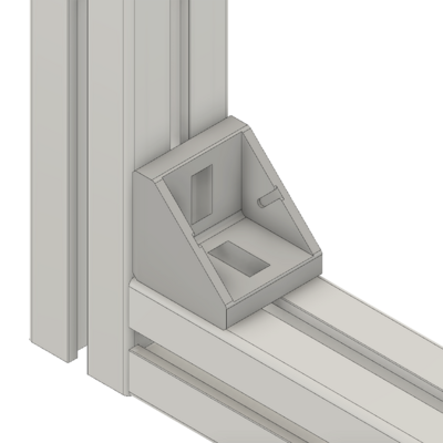 40-110-0 MODULAR SOLUTIONS ALUMINUM GUSSET<br>45MM X 45MM ANGLE WITH OUT HARDWARE